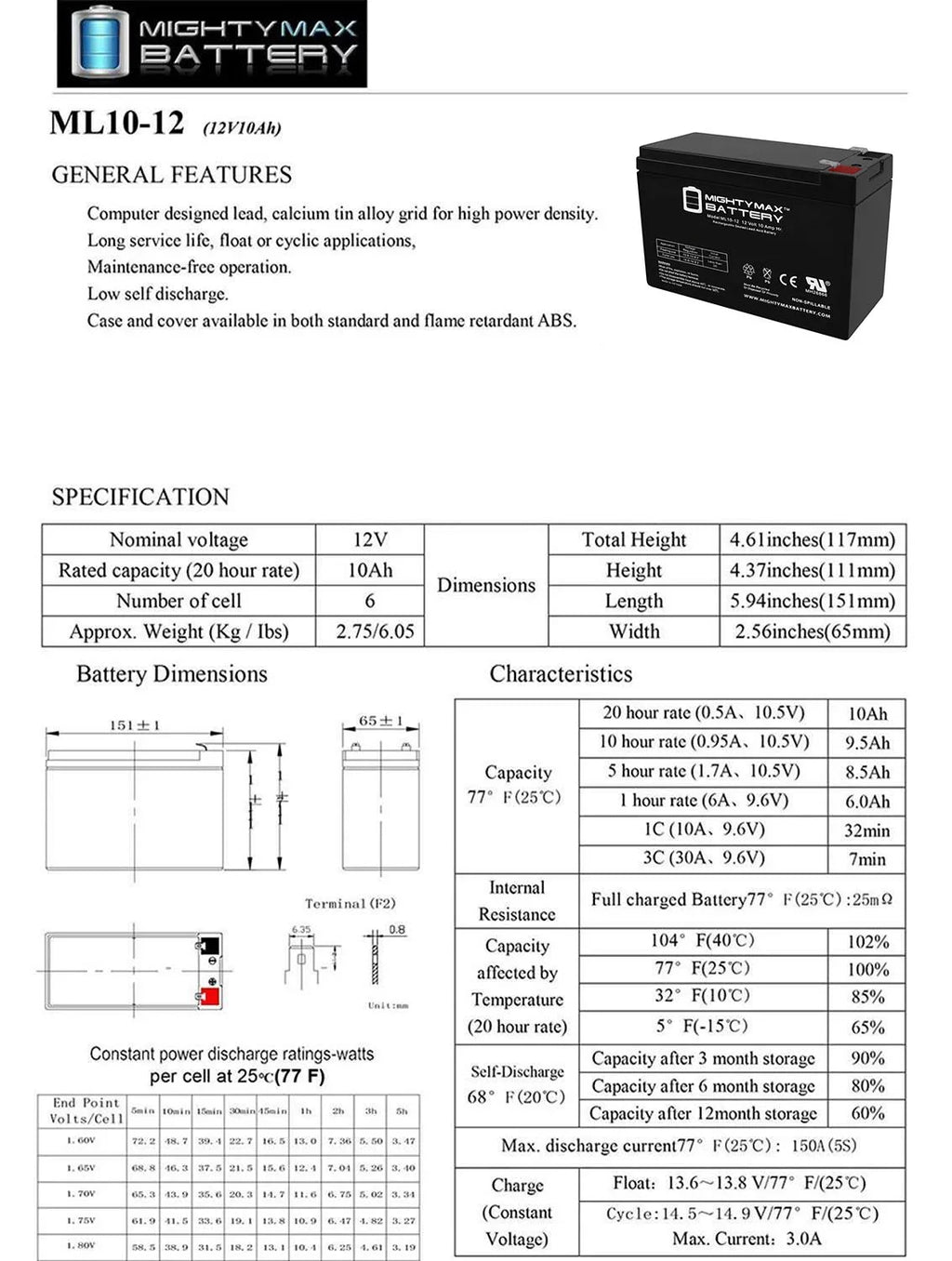 12V 10AH Battery for Tusa SAV-7 Underwater Scooter + 12V Charger