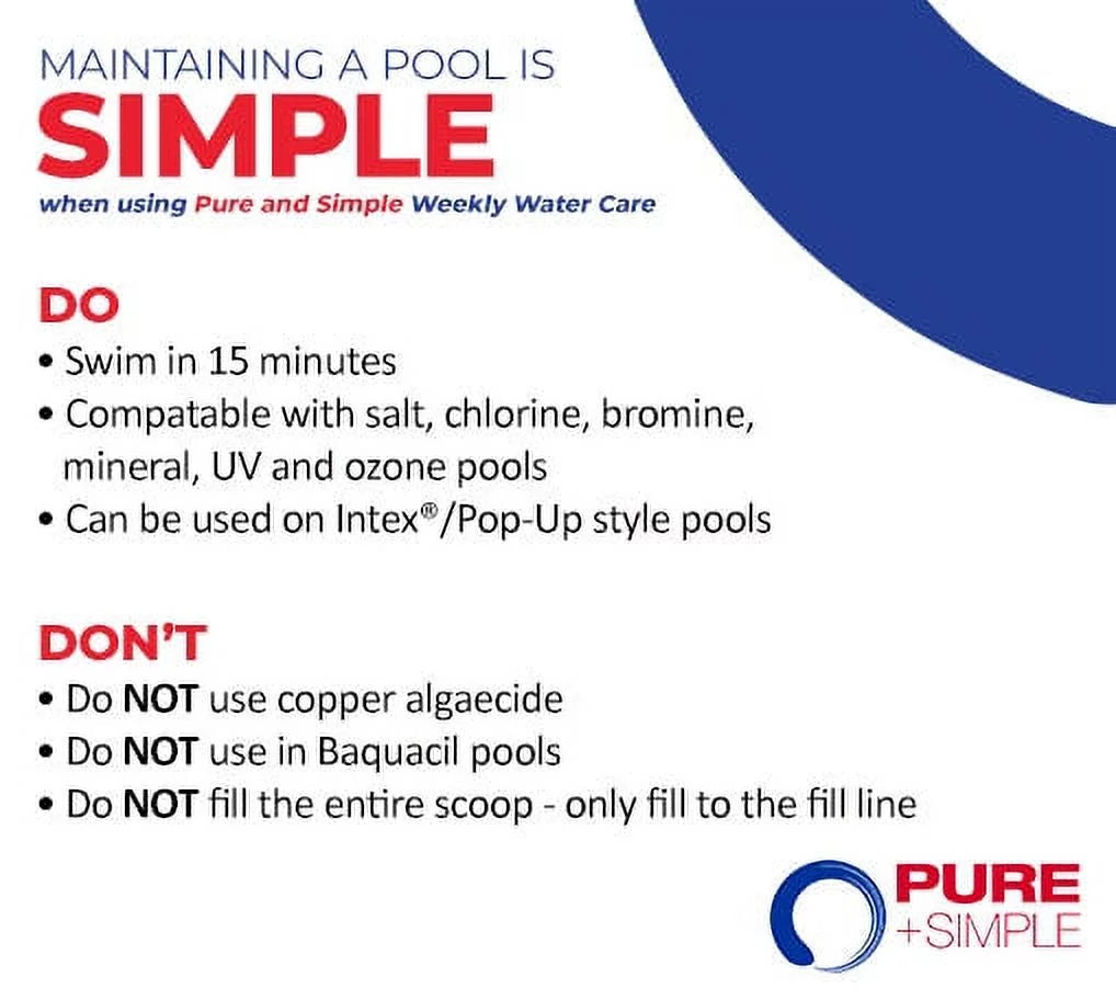 Pure + Simple Weekly moisture Care for Swimming Pools - 10 LB Pail
