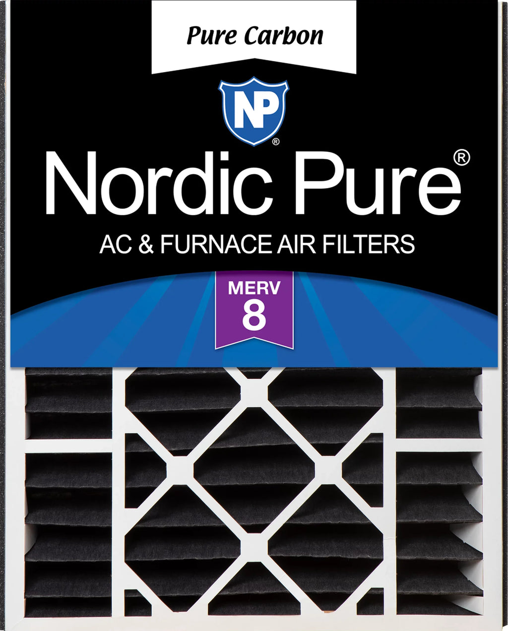 Air Bear 20x25x5 Replacement Pure Carbon Odor Reduction Merv 8 Air Filter 1 PK