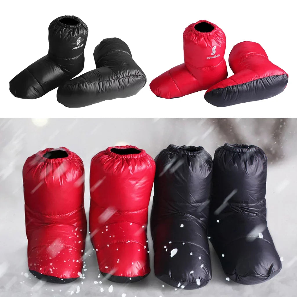 Duck Down Booties Camping Cabin Slippers moisture Warm Long ,