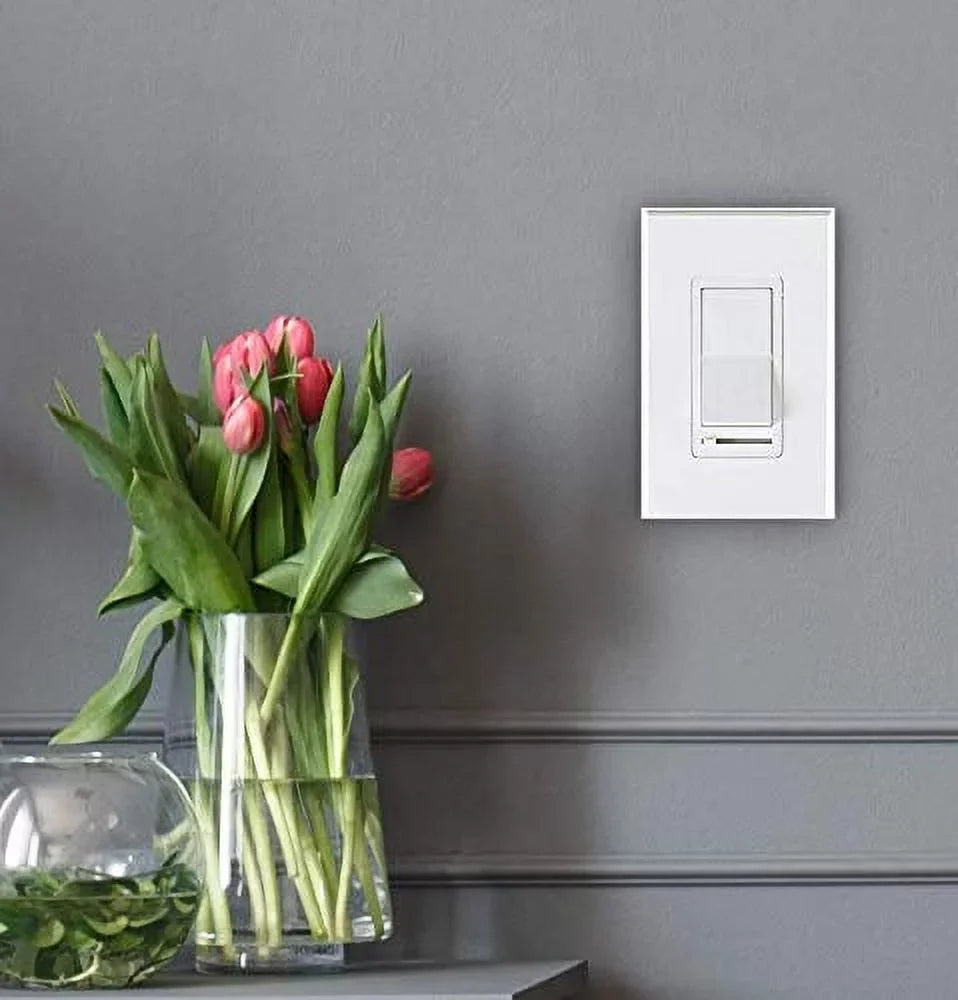 Cloudy Bay in Wall Dimmer Switch for LED Light/CFL/Incandescent,3-Way Single Pole Dimmable Slide,600 Watt max,shield Plate Included