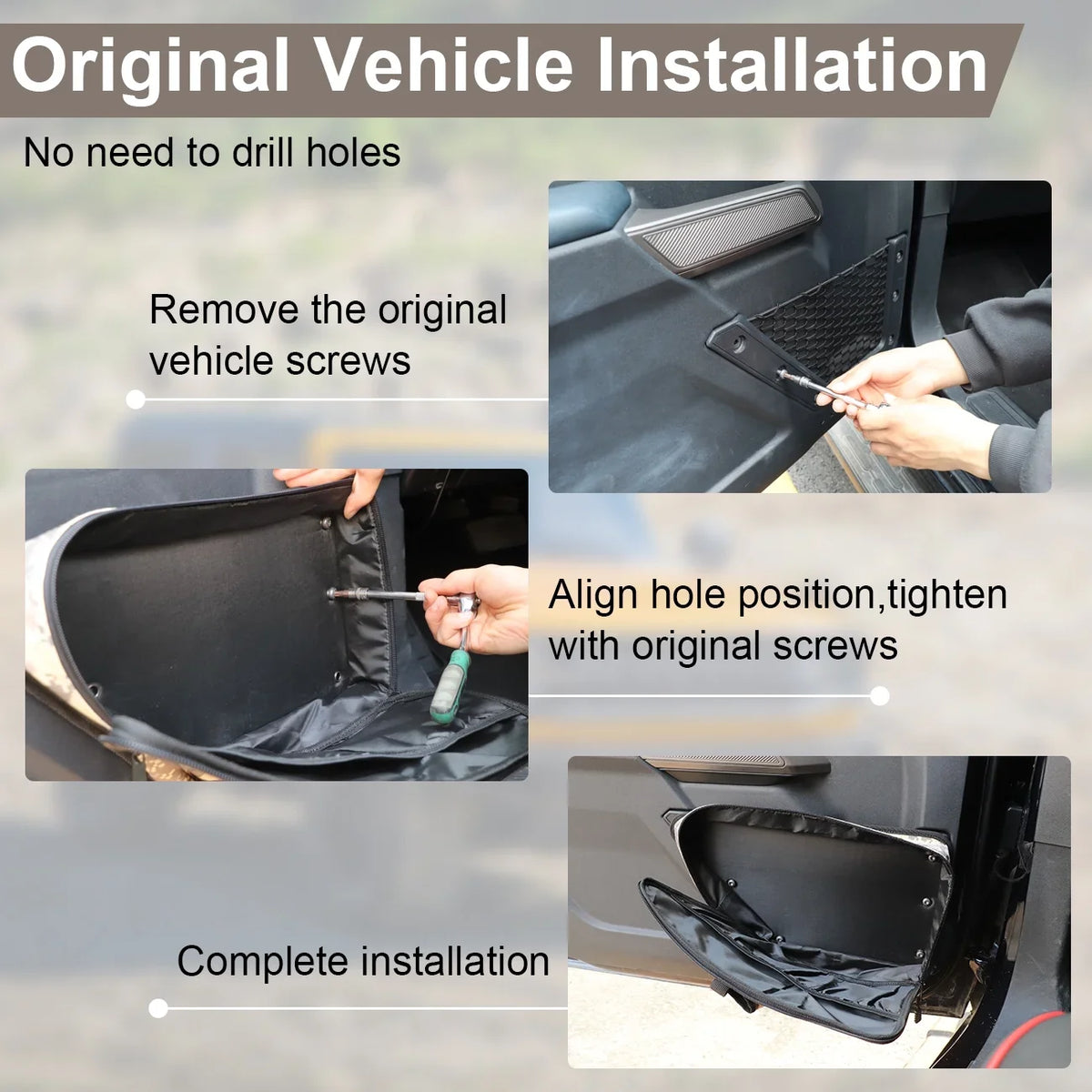 AUFER Front Door Storage Bags For  Bronco 2/4 Door Door Side Organizer Box