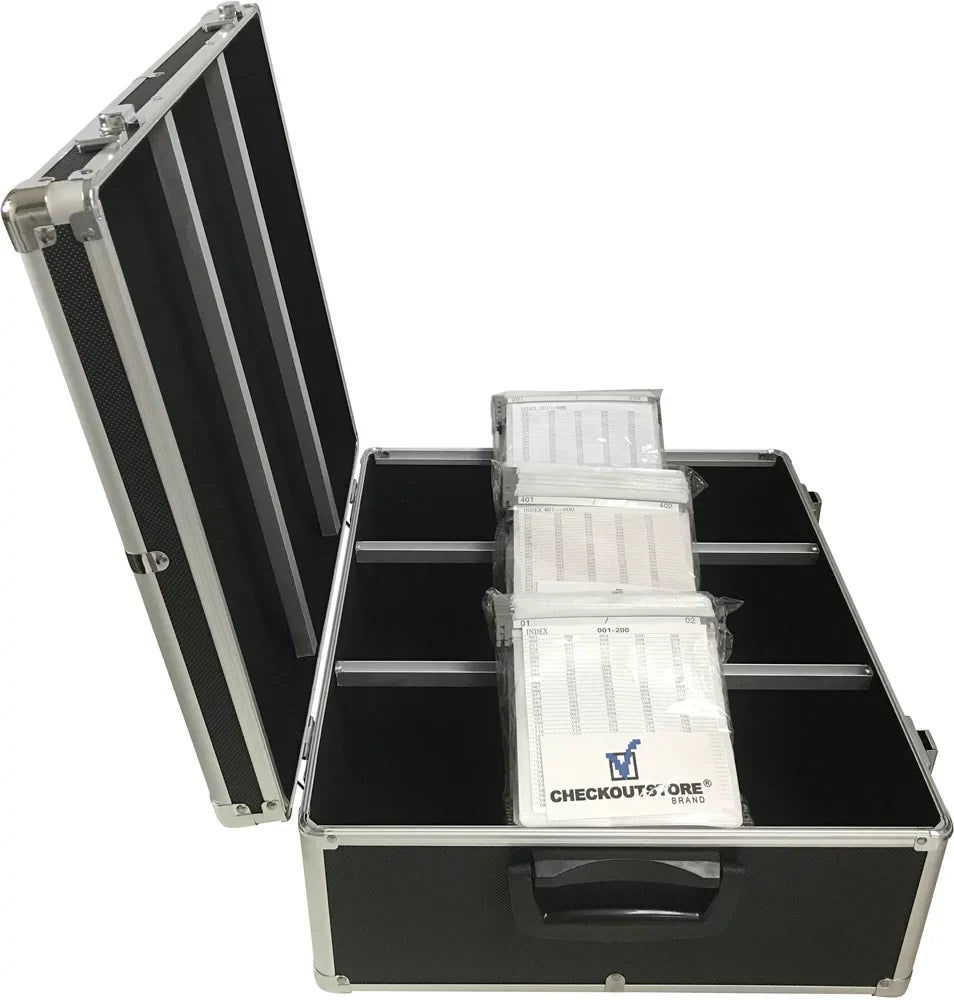 CheckOutStore Black Aluminum CD/DVD Hanging Sleeves Storage Box (Holds 600 Discs)