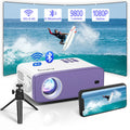 Auking 5G WIFI Bluetooth Mini Projector, 9800Lumens 1080P Full HD and 220" Display Supported movie Projector, Home Theater Projector appropriate with iOS/Android, (Tripod Included)