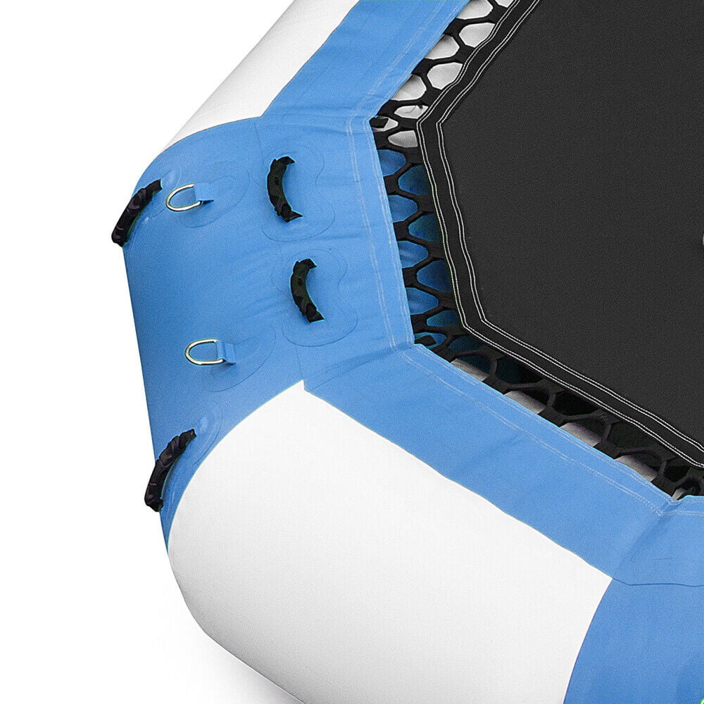 DENEST 17-ft Inflatable liquid Trampoline Swimming Pool Lake Bounce Floating Island moisture Sport Blue Max Capacity 400kg/ 880lbs