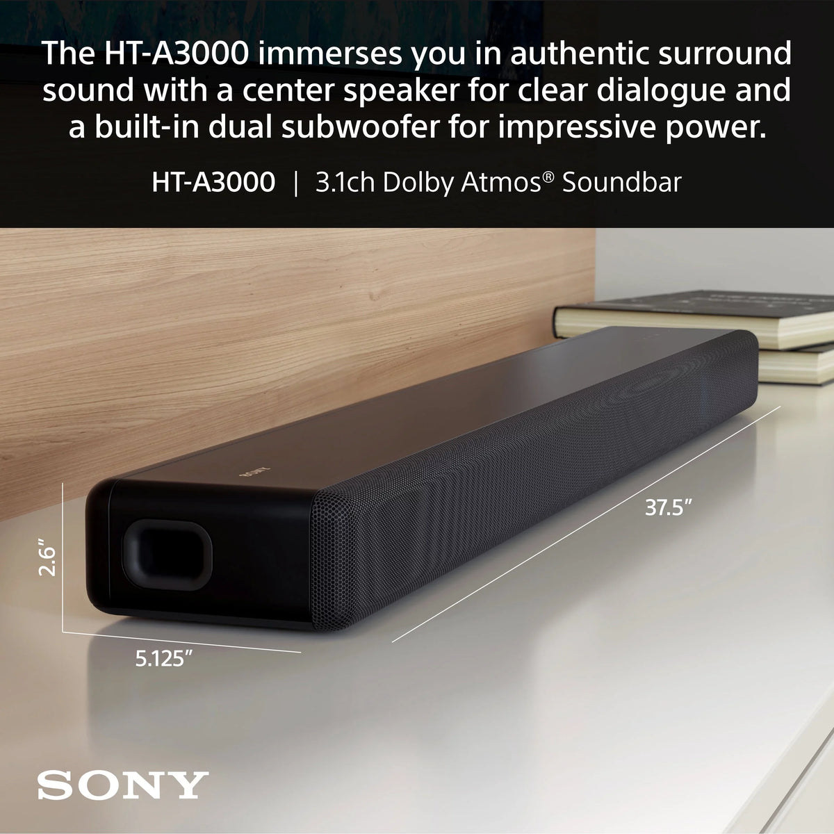 HT-A3000 3.1ch Soundbar with Dolby Atmos & DTS:X