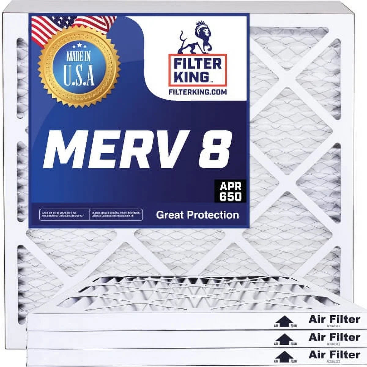Filter King 9x5x1a Air Filter | 4-PACK | MERV 8 HVAC Pleated A/C Furnace Filters | MADE IN USA | Actual Size: 9 x 5 x .75"