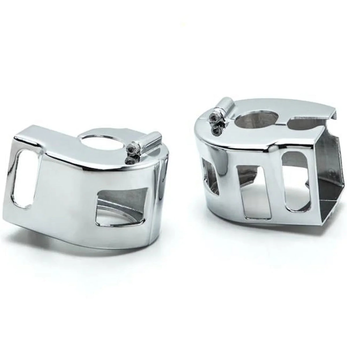 Krator  Yamaha Road Star V-Star 650 Kawasaki Vulcan 1500 1600 Custom Handlebar Switch Housing shield Kit - Chrome