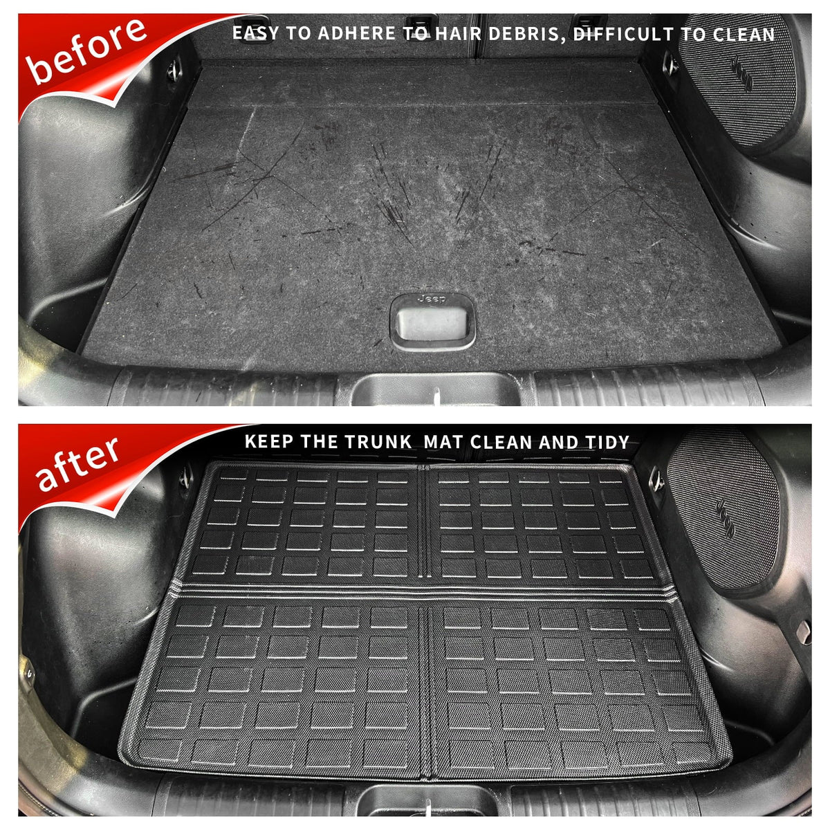 Cargo Mat appropriate with 2019-2023 Jeep Cherokee Trunk Mat Cargo Liner TPE All elements Trunk Liner 2022 Cherokee Accessories (Trunk Mat)