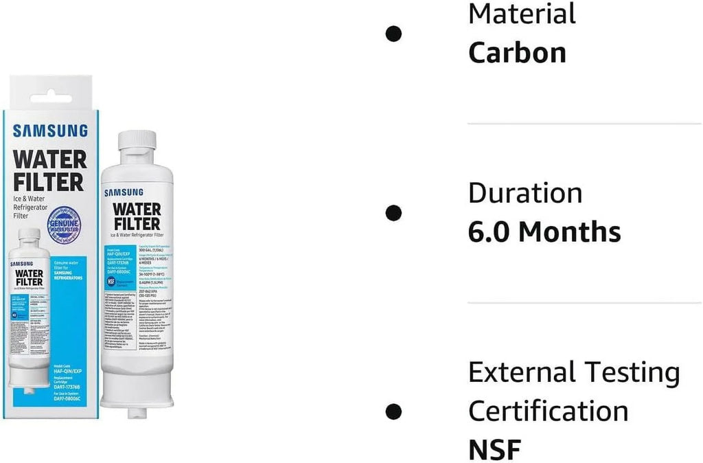DA97-17376B HAF-QIN, DA9717376B HAF-QIN/EXP Refrigerator liquid Filter RF23M8070SG Pack of 4