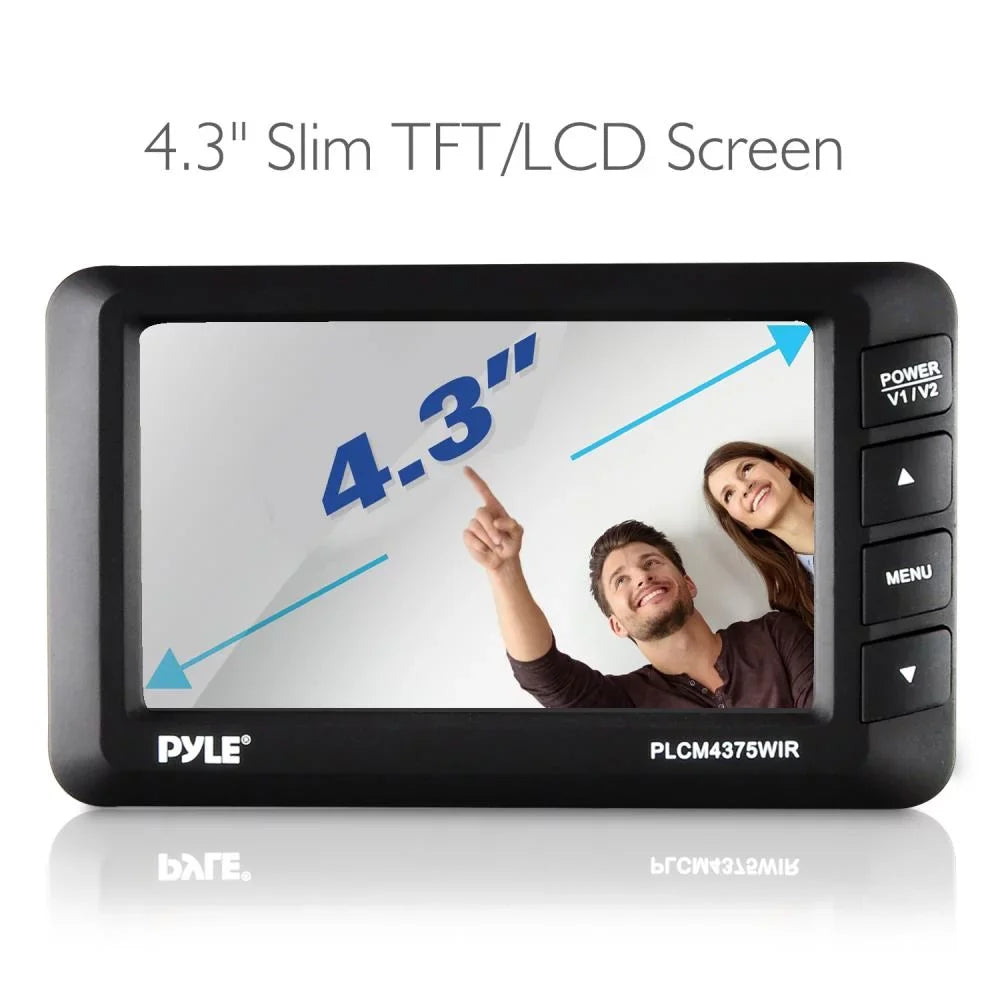 PYLE PLCM4378WIR.5 - Wireless Rear View Backup Camera & Monitor Kit - Vehicle Parking/Reverse System with 4.3’’ Display Screen