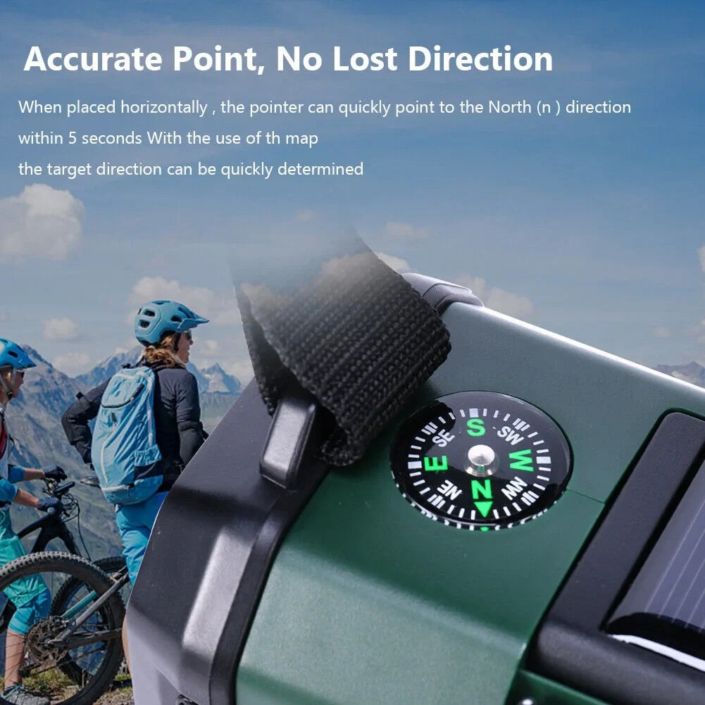 10000mAh Emergency Solar Hand Crank climate Radio Power Bank Charger with Flashlight