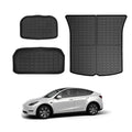 KIKIMO Tesla Model Y Storage Mat and Cargo Liners, Tesla Model Y Accessories, All elements Trunk Mat, Waterproof Rear Cargo Mat Custom Fit for Tesla, Heavy Duty Floor Mats