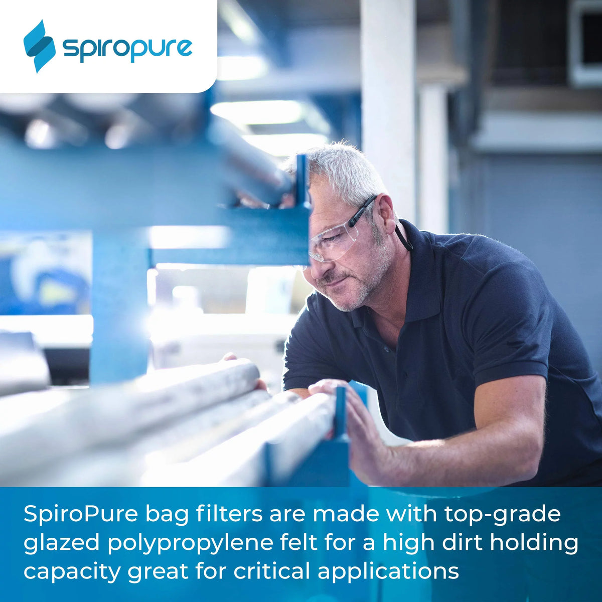 SpiroPure SP-BP-420-10 10 Micron #4 (20”) Glazed Polypropylene Felt Liquid Bag Filter BP-420-10 155388-03 (Case of 40)