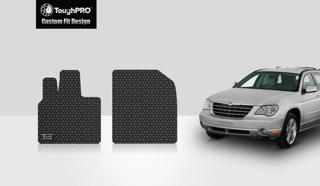 ToughPRO - Two Front Mats matching with CHRYSLER Pacifica - All elements Heavy Duty (Made in USA) - Black Rubber - 2008