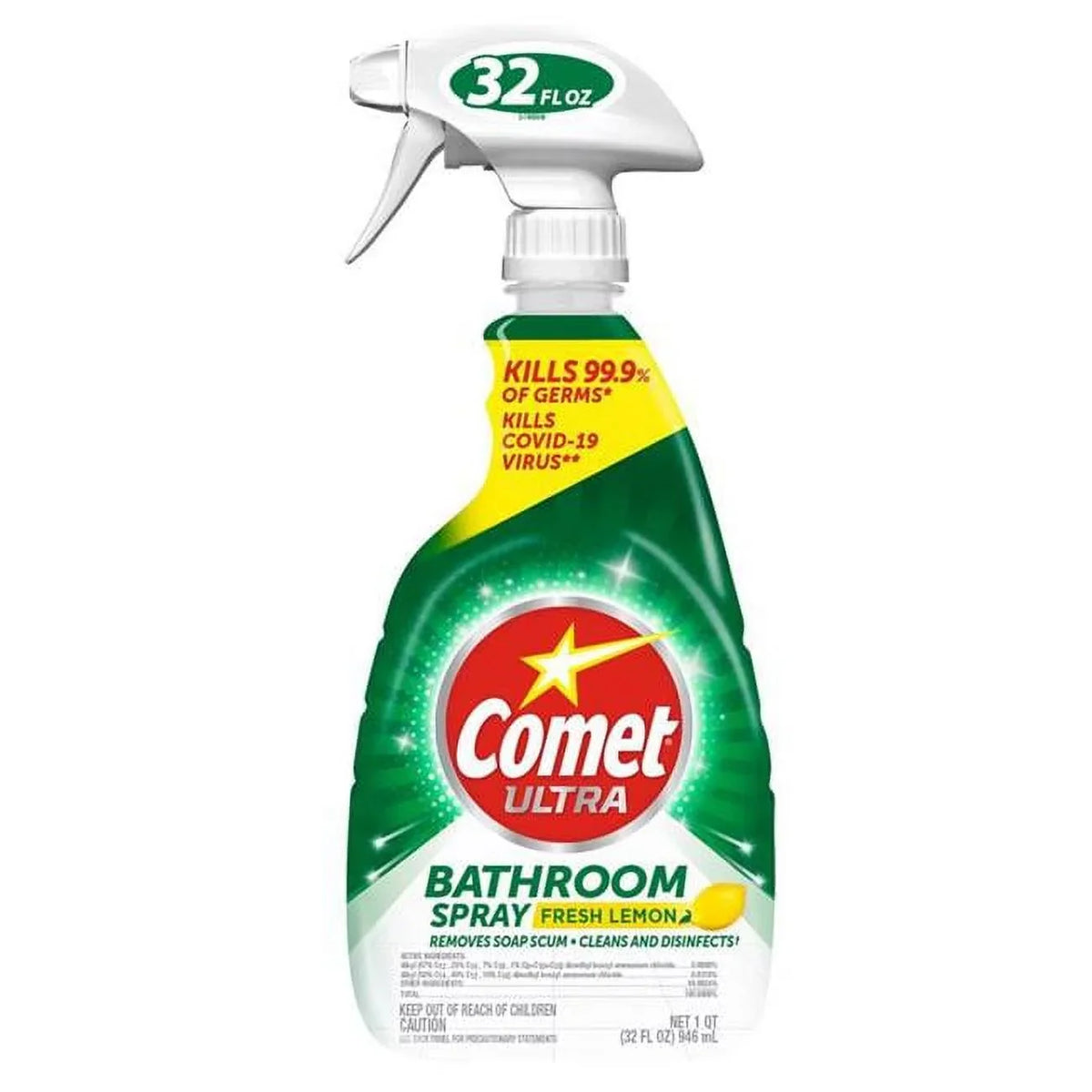 32 oz Lemon Scent Concentrated Bathroom Cleaner Spray, Pack of 9