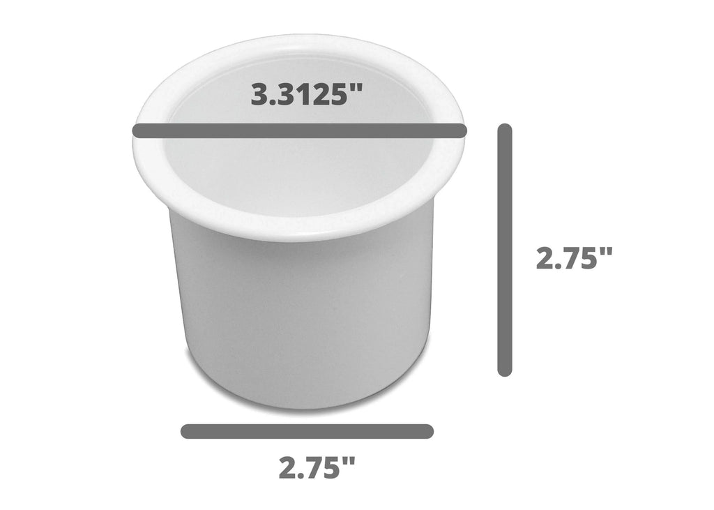 12 Cup Holder Plastic Pocket Recessed Drop In Insert Universal for ship RV Car Truck Sofa Game Table Marine Pontoon Motorhome Camper White