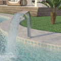 Dcenta Pool Fountain Stainless Steel Waterfall Garden Patio  Swimming Pool Fountain Silver (19.7"x11.8"x35.4 CL-US_43709USCLDL"
