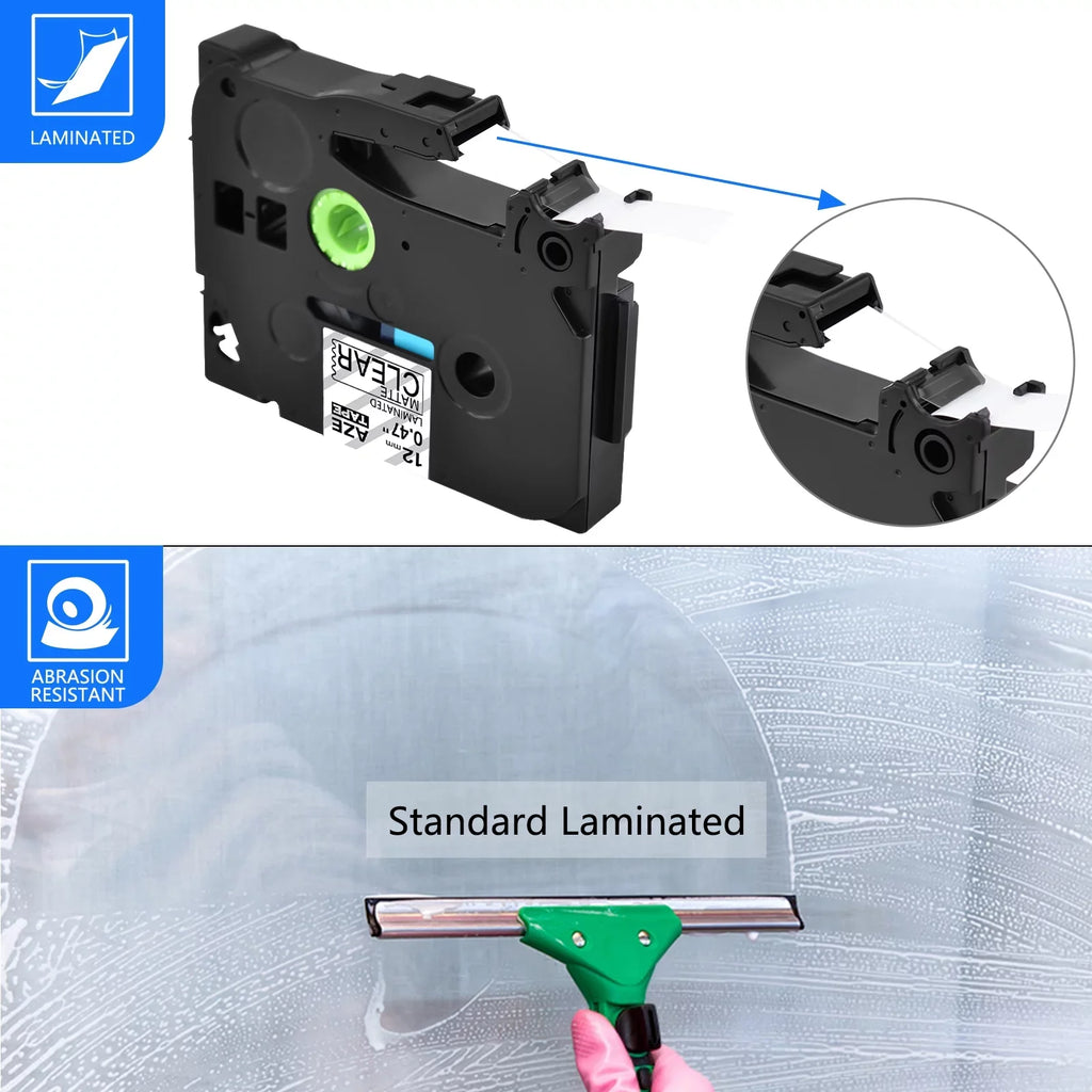 GREENCYCLE 30PK matching for Brother P-touch Black on Matte Clear 12mm 0.47" TZe-M31 TZ-M31 TZM31 TZeM31 Laminated Label Tape