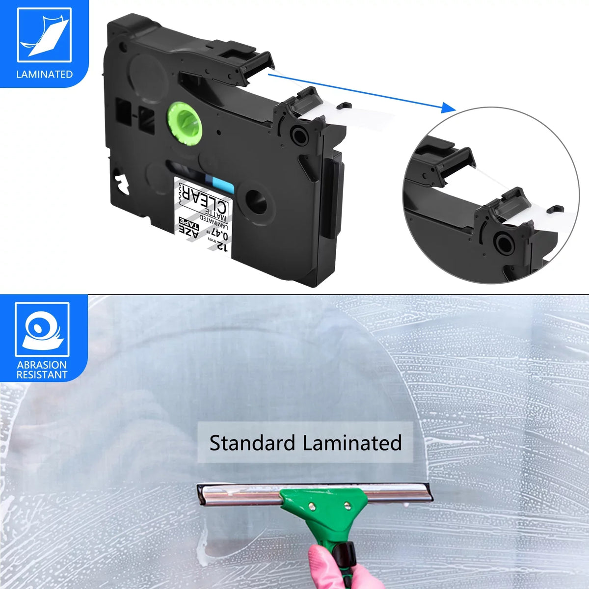 GREENCYCLE 8PK suitable for Brother P-touch Black on Matte Clear 12mm 0.47" TZe-M31 TZ-M31 TZM31 TZeM31 Laminated Label Tape