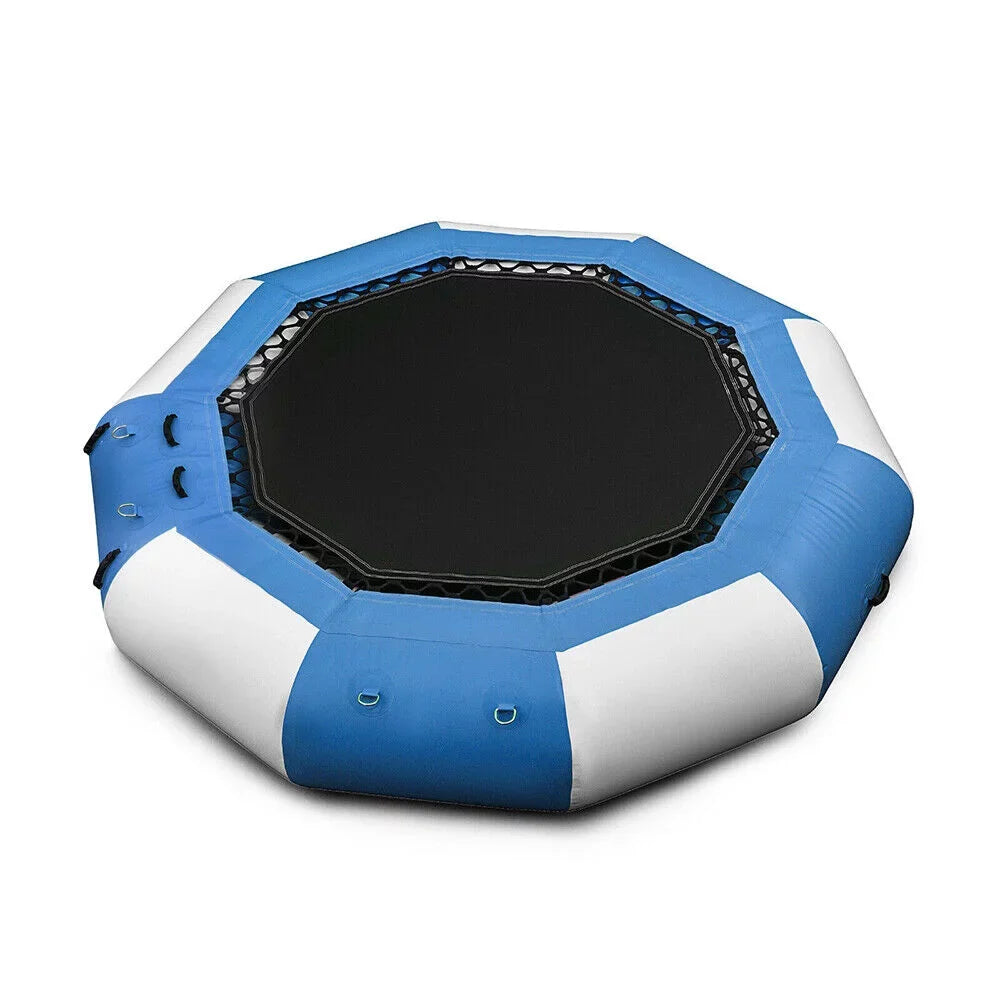DENEST 17-ft Inflatable liquid Trampoline Swimming Pool Lake Bounce Floating Island moisture Sport Blue Max Capacity 400kg/ 880lbs