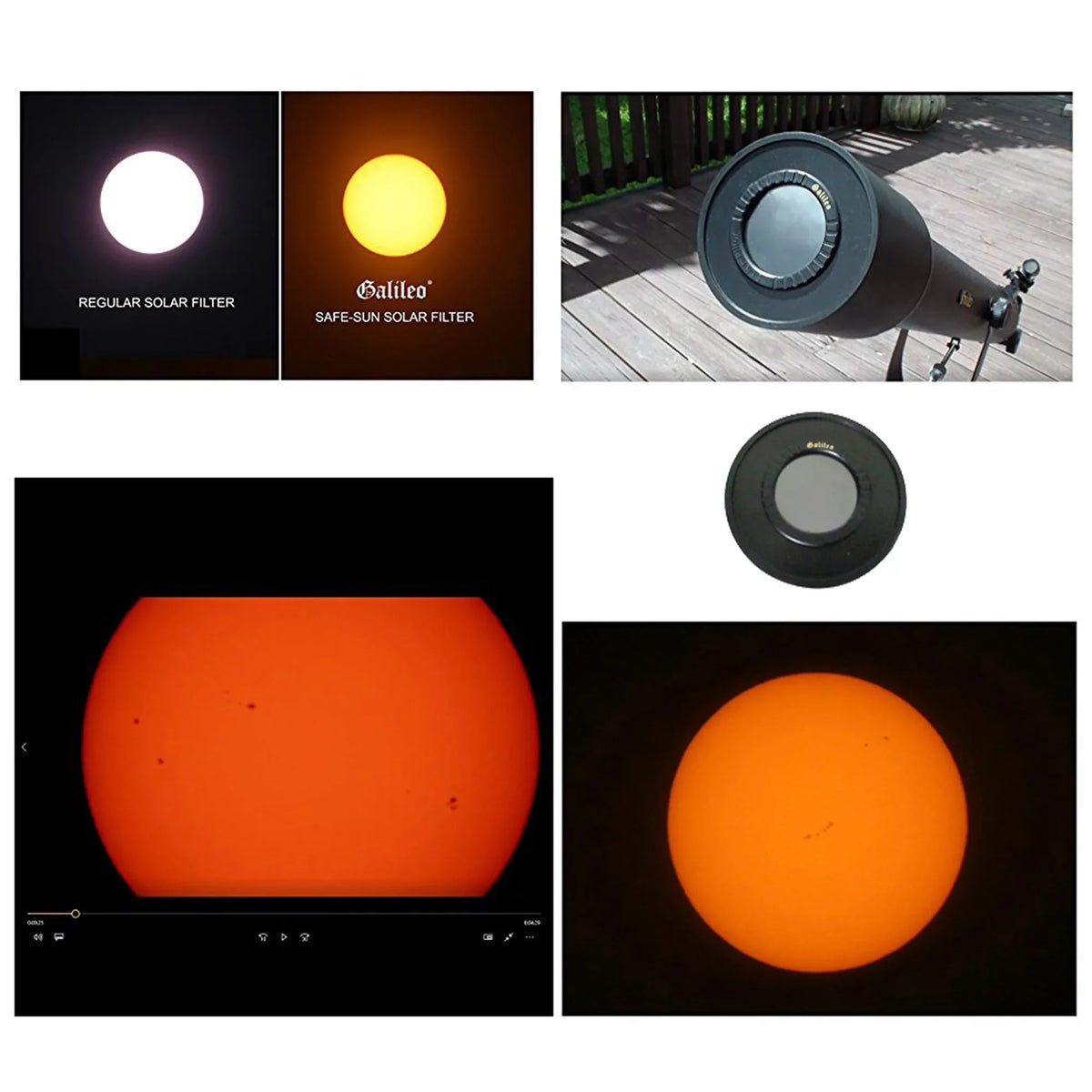 Galileo700mm x60mm Day/Night Telescope Kit plus Smartphone Adapter and Solar Filter Cap