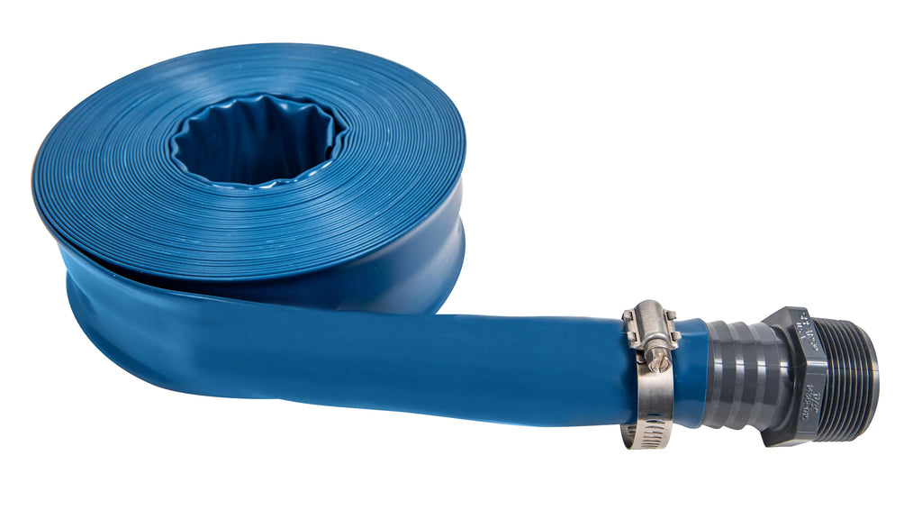 Heavy Duty Deluxe 1.5'' Backwash Discharge Hose for Swimming Pools - 200ft long