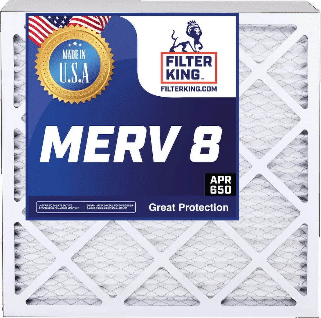 Filter King 15.5x35.5x1a Air Filter | 3-PACK | MERV 8 HVAC Pleated A/C Furnace Filters | MADE IN USA | Actual Size: 15.5 x 35.5 x .75"