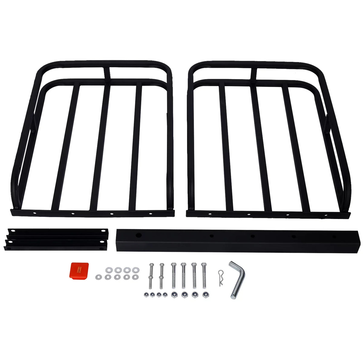 Hitch Mount Cargo Carrier, Rear Steel Cargo Rack Luggage Basket Rack with 2" Hitch Receiver for RV's, Trucks, SUV's, Vans, Cars - 500-lb Load Capacity, Black