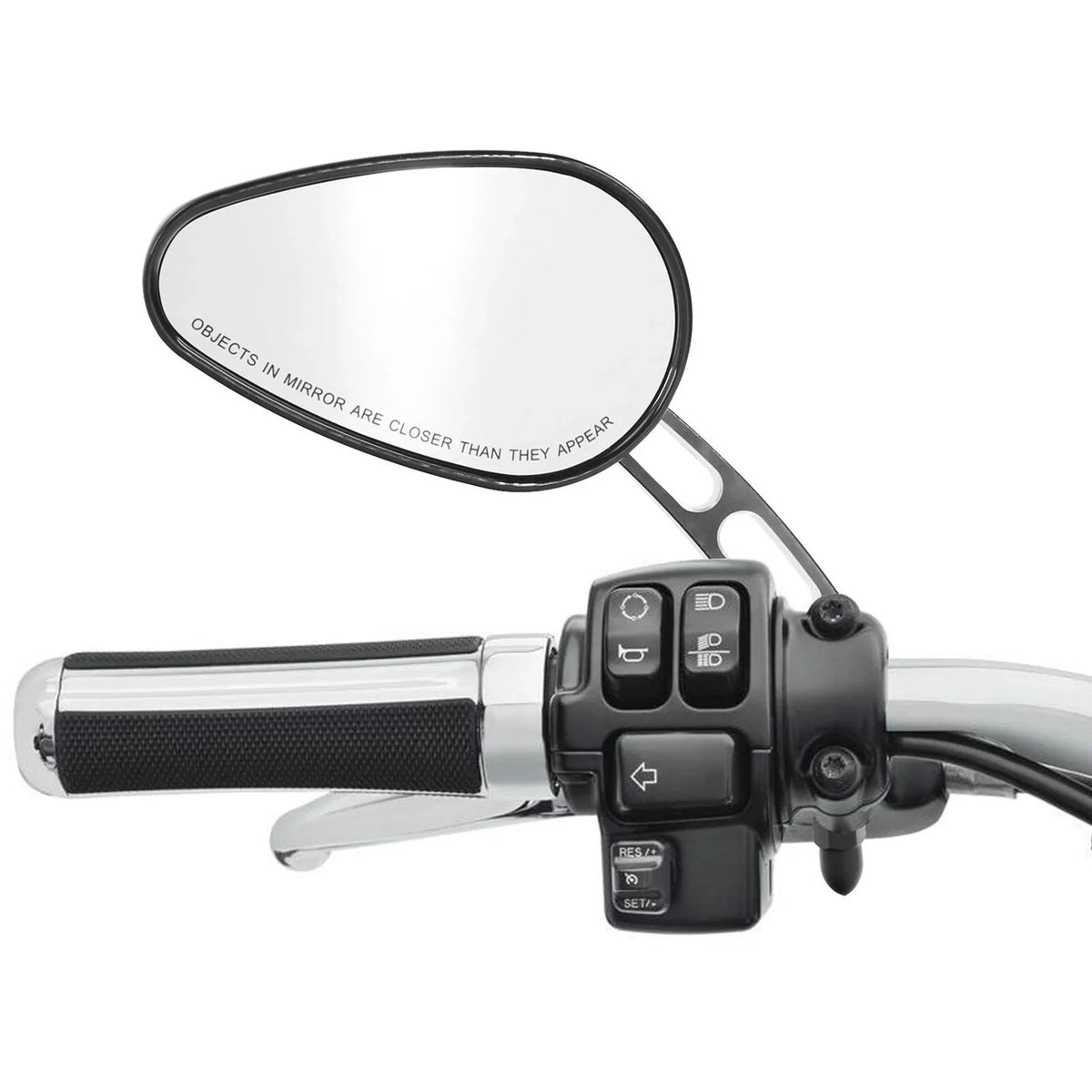 Teledu Black Rear View Mirrors Harley Softail Deluxe FLSTN Fits 2005-2017 Fits 2016 8mm