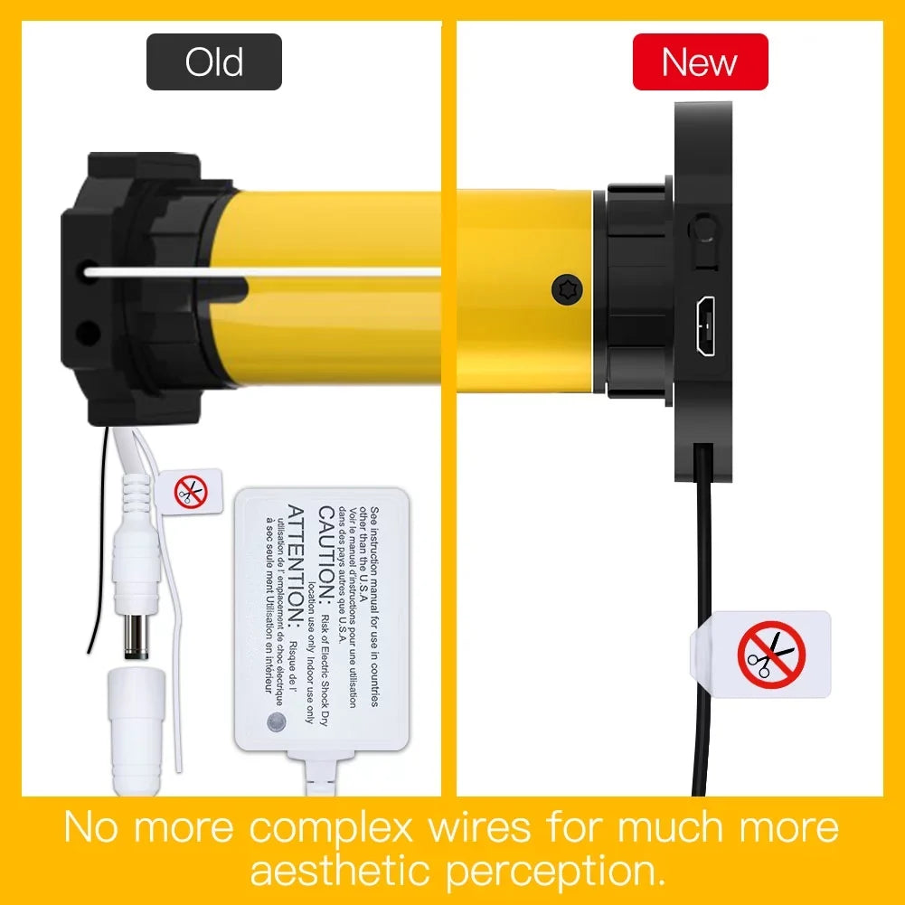 Pinnaco Automatic 25mm Smart Tubular Roller Blinds Motor Battery Powered Built-in Receiver RF433 Remote Control for 38mm Tube