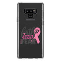 DistinctInk Clear Shockproof Hybrid Case for  Galaxy Note 9 - TPU Bumper Acrylic Back Tempered Glass Screen Protector - Pink Ribbon Cancer - Faith Over Fear