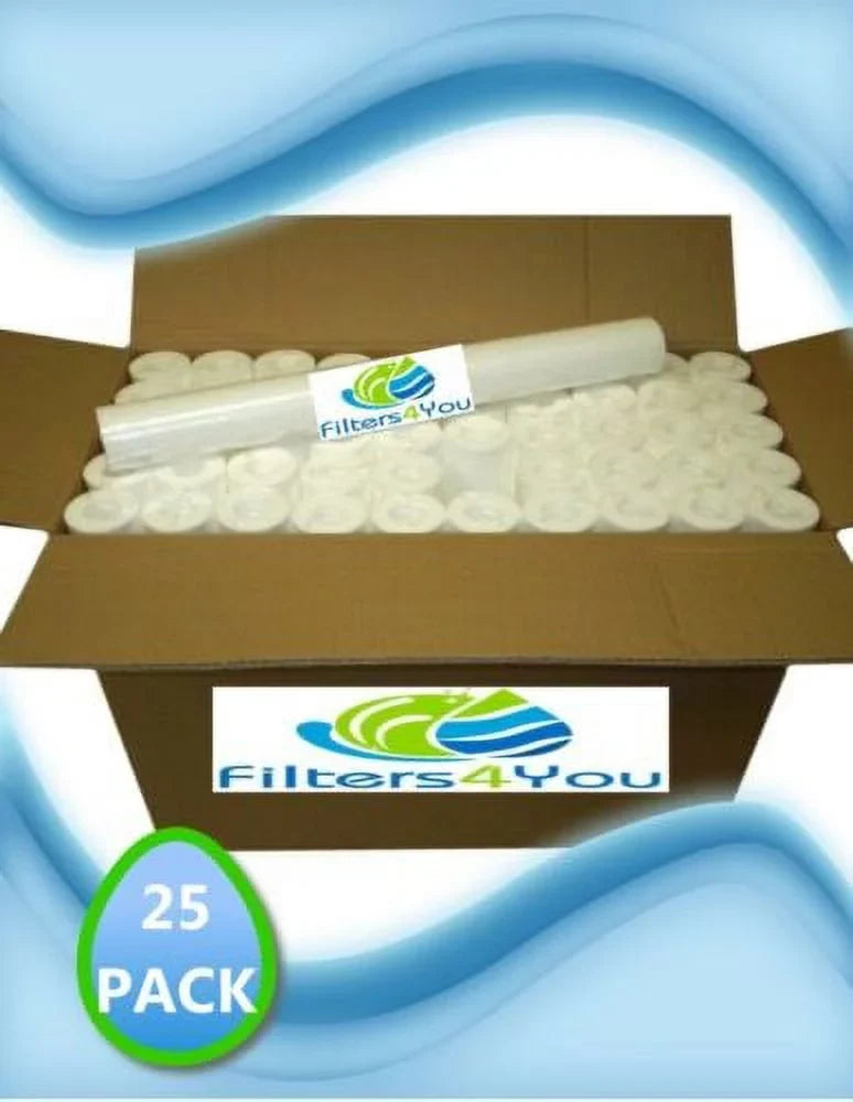 25 Pack 20" x 2.5" Sediment Cartridge Spun Polypropylene moisture Filter 10 Micron