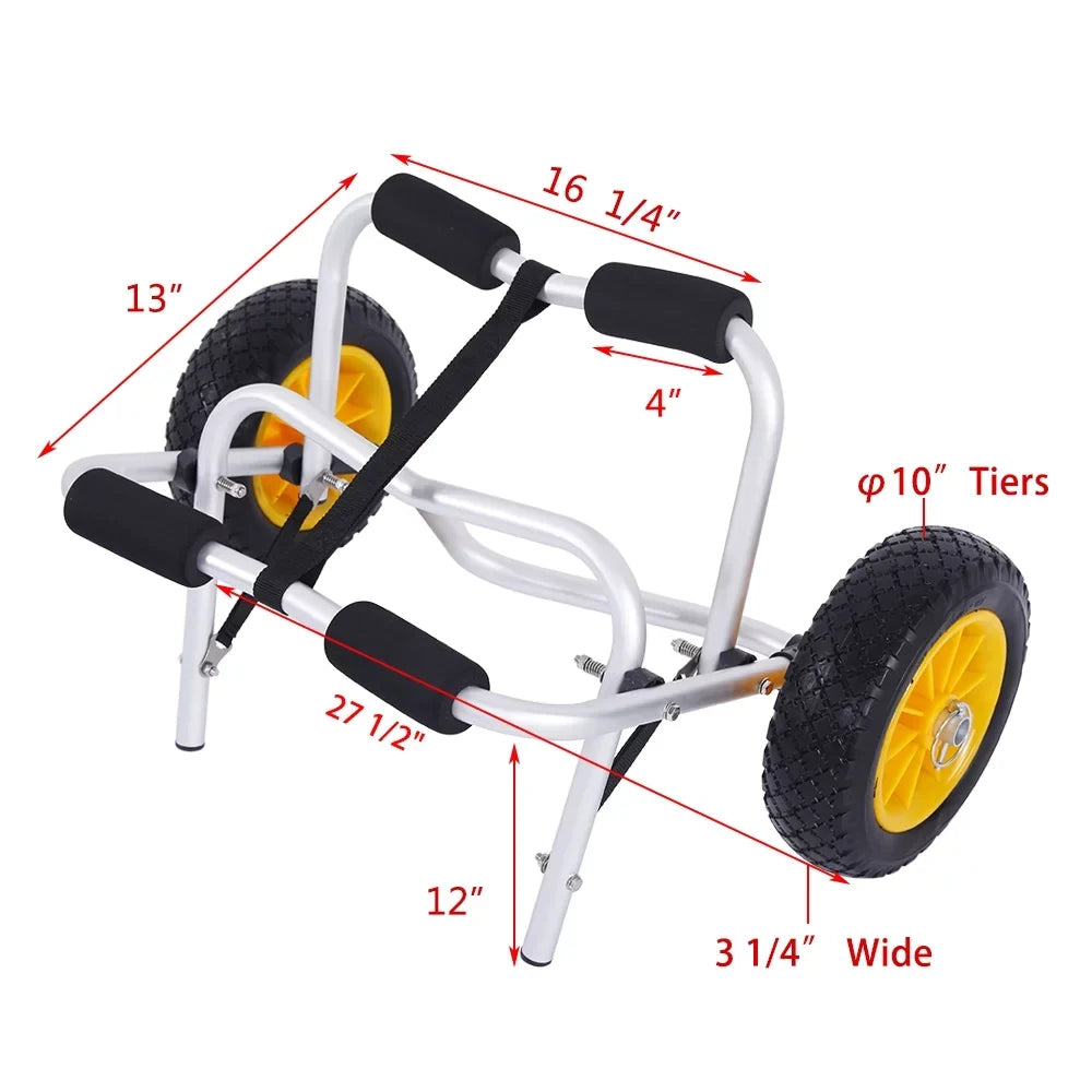 Ktaxon Aluminum Alloy Canoeing Trailer Cart Kayak Dolly ship Canoe Trolley with Wheels