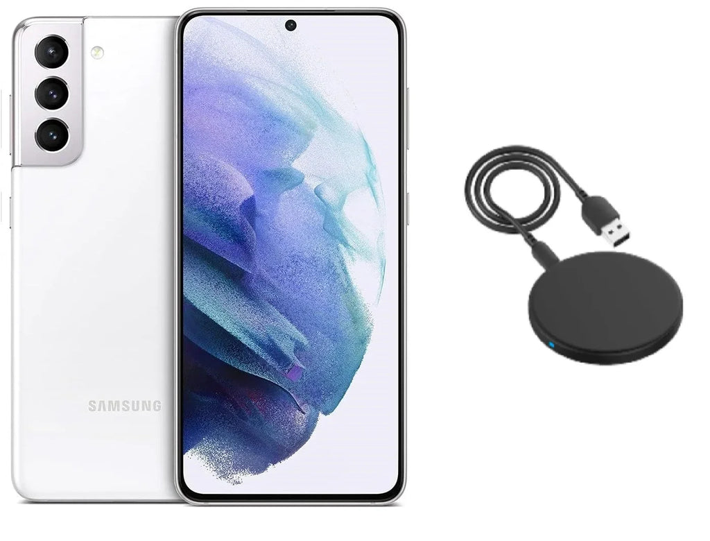 Refurbished  Galaxy S21 5G G991U (Fully Unlocked) 128GB Phantom White w/ Wireless Charger