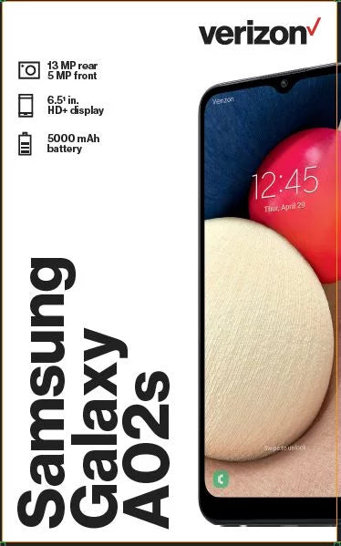 Verizon  Galaxy A02s 32GB, Black - Prepaid Smartphone