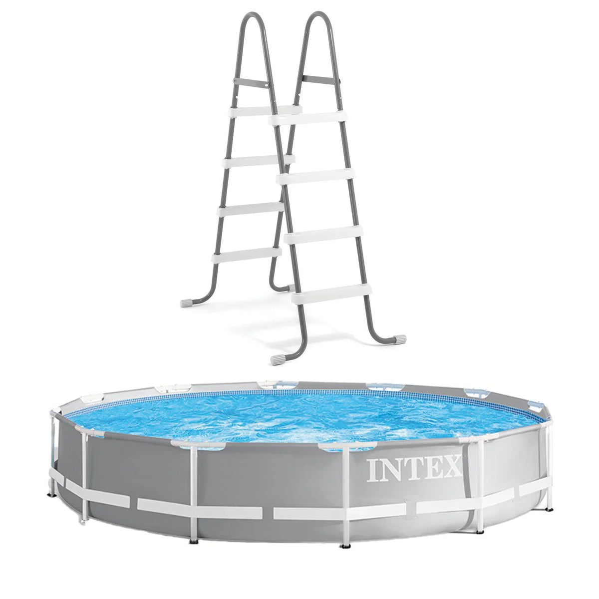 Prism Frame 12' x 30" Above Ground Swimming Pool Bundled with 48" Ground Ladder