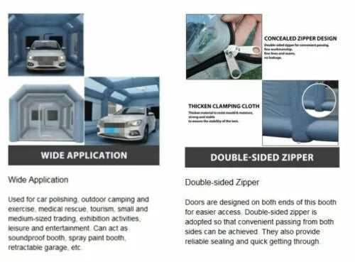 CNCEST Inflatable Spray Booth 2 Filter System Portable Paint Tent Mobile Car Paint Booths  20x10x8 FT USA