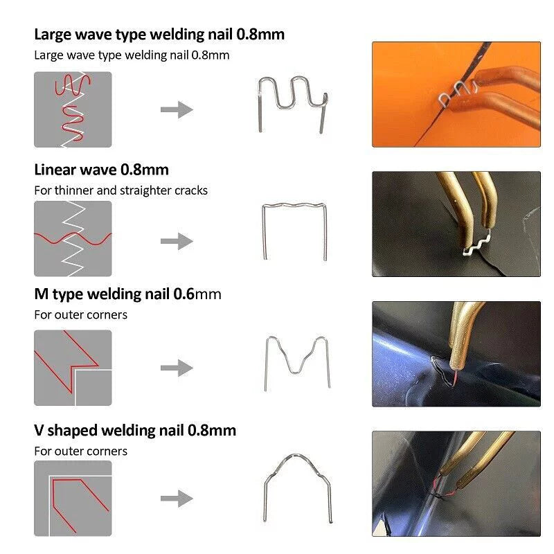 Car Bumper Repair Plastic Welder Kit Hot Stapler Welding Gun Machine 600 Staples