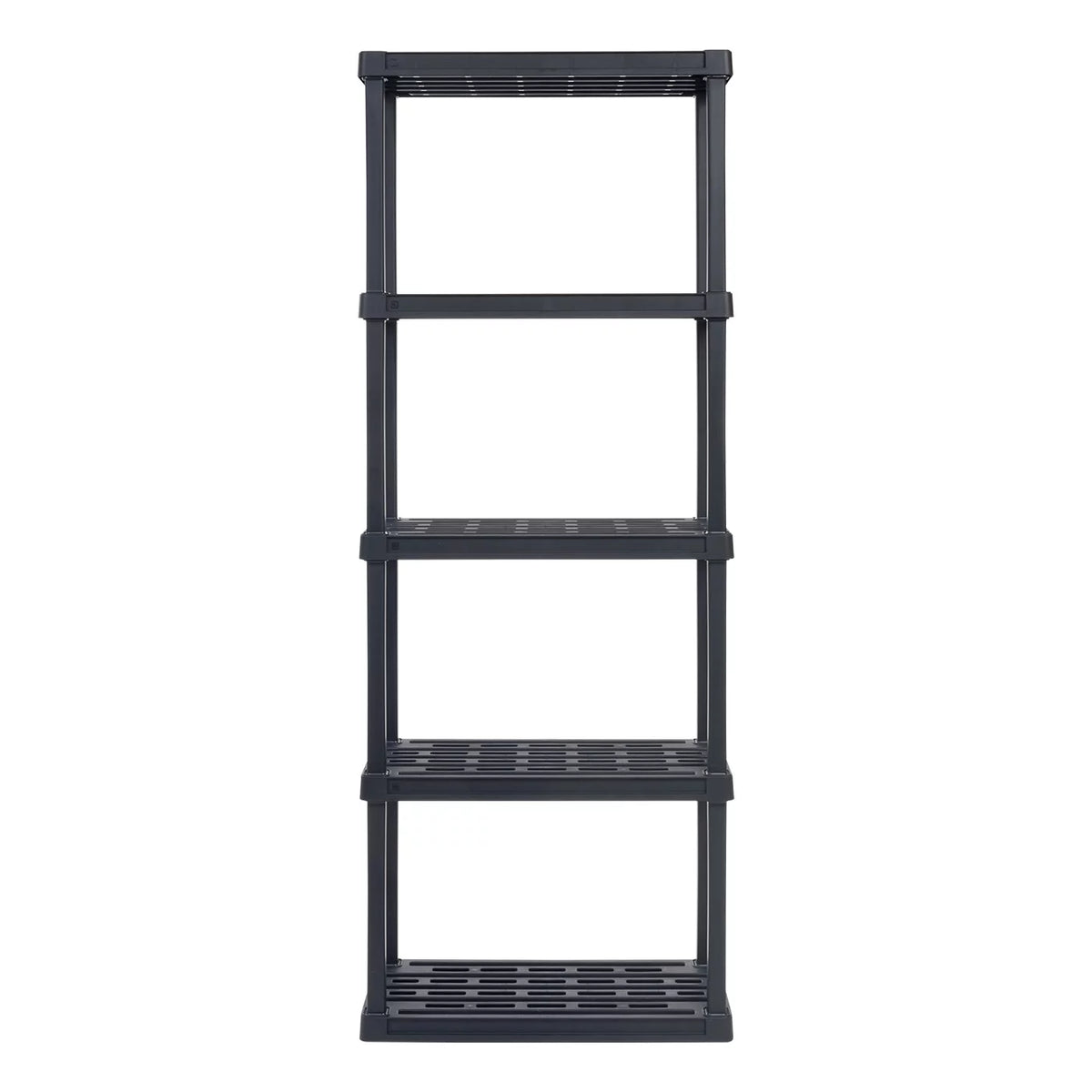 Total Capacity, Black. IRIS USA 5 -Tier Plastic Rack Storage Shelf with 200 lb