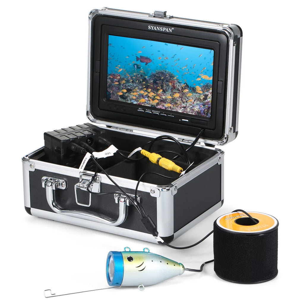 moobody Underwater Fishing Camera Fish Finder with 12LEDs 7Inch/9Inch LCD Display 15M/30M/50M Cable IP68 Waterproof for Sea Lake ship Ice Fishing