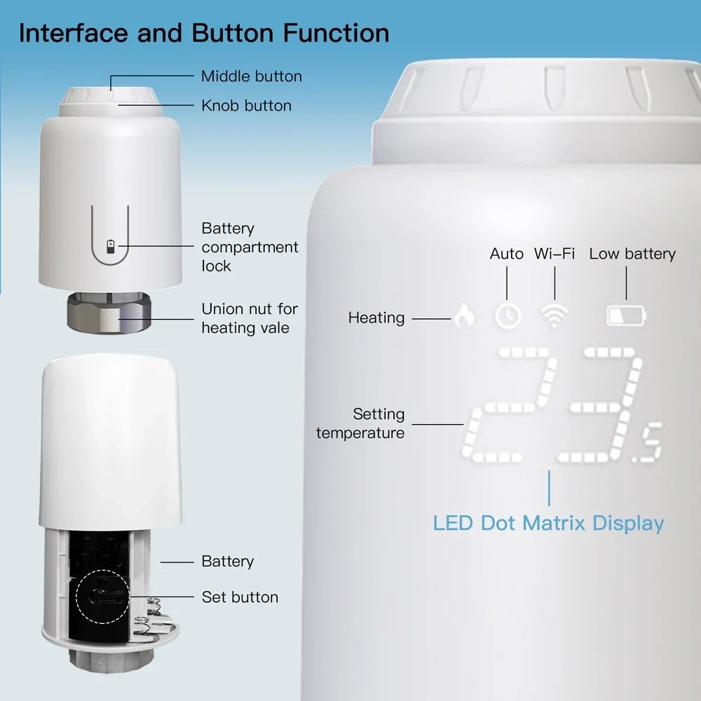 Thermostat,Temperature matching Wifi Valves suitable With Dazzduo Temperature Temperature Valves App Dsfen Pristin App Buzhi Dazzduo Buzhi Valves appropriate App