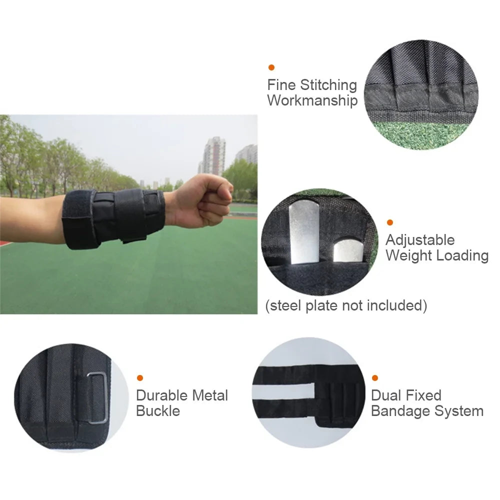 Abody 2 Packs Max Loading 5/10kg Adjustable Wrist Weighted Oxford Ankle Weighted Exercise Weight Loading Wraps Strength Training (Empty)