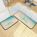 Ocean Beach Starfish Kitchen Mats and Rugs Sea moisture Wave Floor Runner Area Rug Washable Carpet Perfect for Living Room Bedroom Entryway 20x28inches + 20x47inches Home Decor Gift