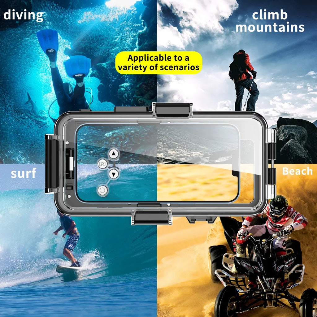GREHOME Waterproof Underwater Diving Universal Case protector For iPhone 13 12 Pro Max [98ft / 30m] full body protection