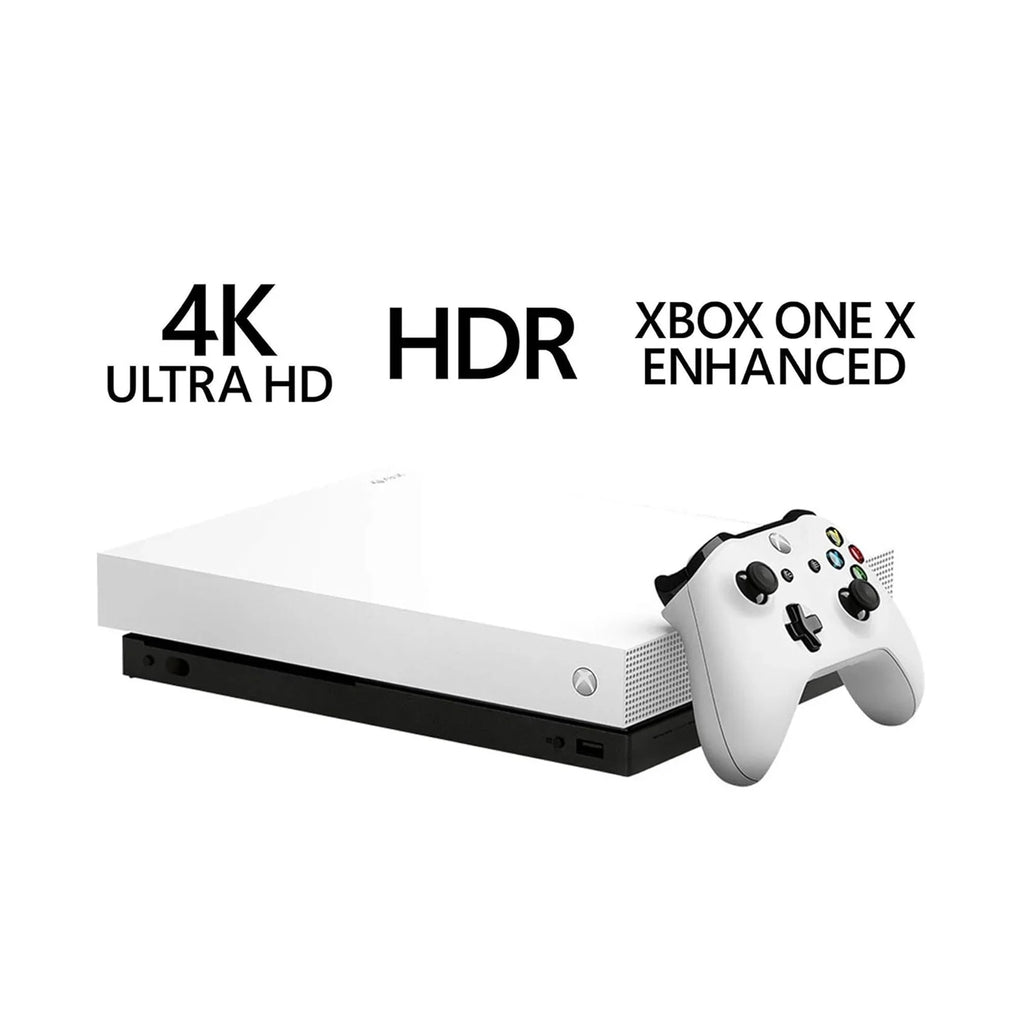 Pre-Owned  Xbox One X 1TB, 4K Ultra HD White with BOLT AXTION Cleaning Kit Headset Bundle (Refurbished: Like New)