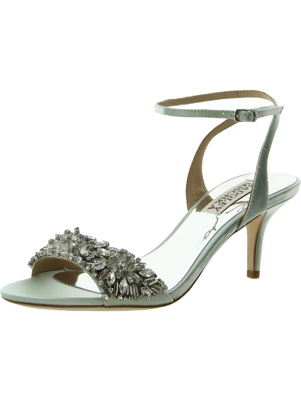 Badgley Mischka Womens Richelle  Leather Ankle Strap Heels