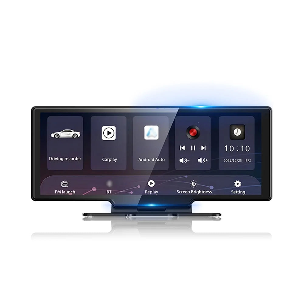 Eccomum 4K DVR Dash Camera Front & Rear Driving Recorder with 10.26 Inch Touchscreen for Carplay Android Auto Built-in WiFi Support G-Sensor Parking Monitor Loop Recording Hands-Free Calling