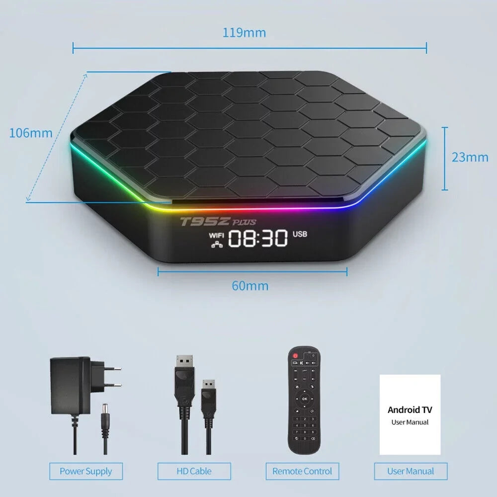 KingFurt   Quad Core 8K HD Video 64GB Memory 6K Stream Player 2023 T95Z Plus Smart Android 12.0 TV Box