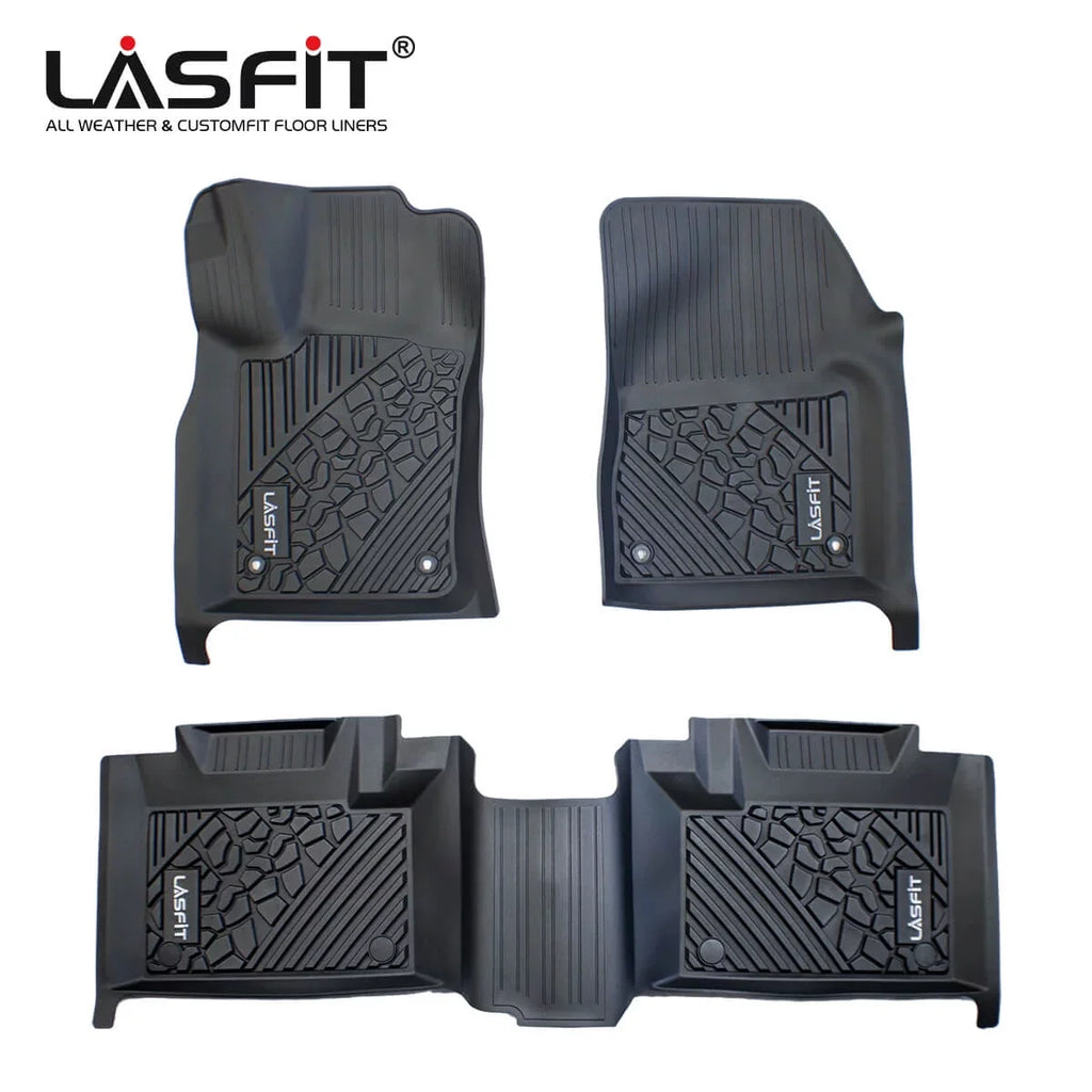 Lasfit Floor Liners for 2013- 2015 Jeep Grand Cherokee （Fit Bench Seating ONLY）,for 2013-2021 Dodge Durango (Fit Bench Seating on 2nd Row only),All atmospheric conditions Fit TPE Floor Mats Set